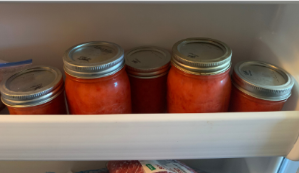 jam in jars in freezer