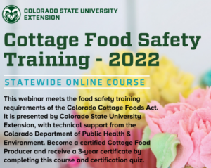 cottage foods 2022 in green over a photo of pastel cupcakes