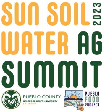 Sun Soil Water Ag Summit logo orange and green lettering
