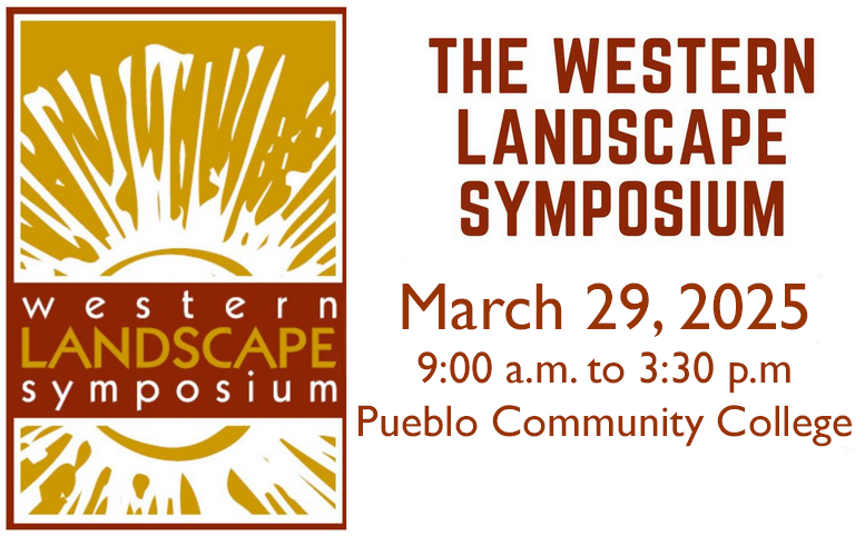 gold and reddish brown western landscape logo with march 29, 2025 9:00 a.m. to 3:00 p.m. pueblo community college